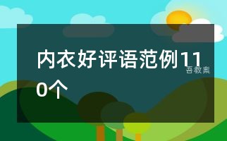 内衣好评语范例110个