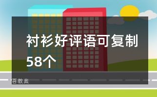 衬衫好评语可复制58个