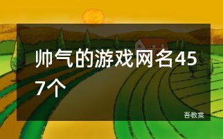 帅气的游戏网名457个